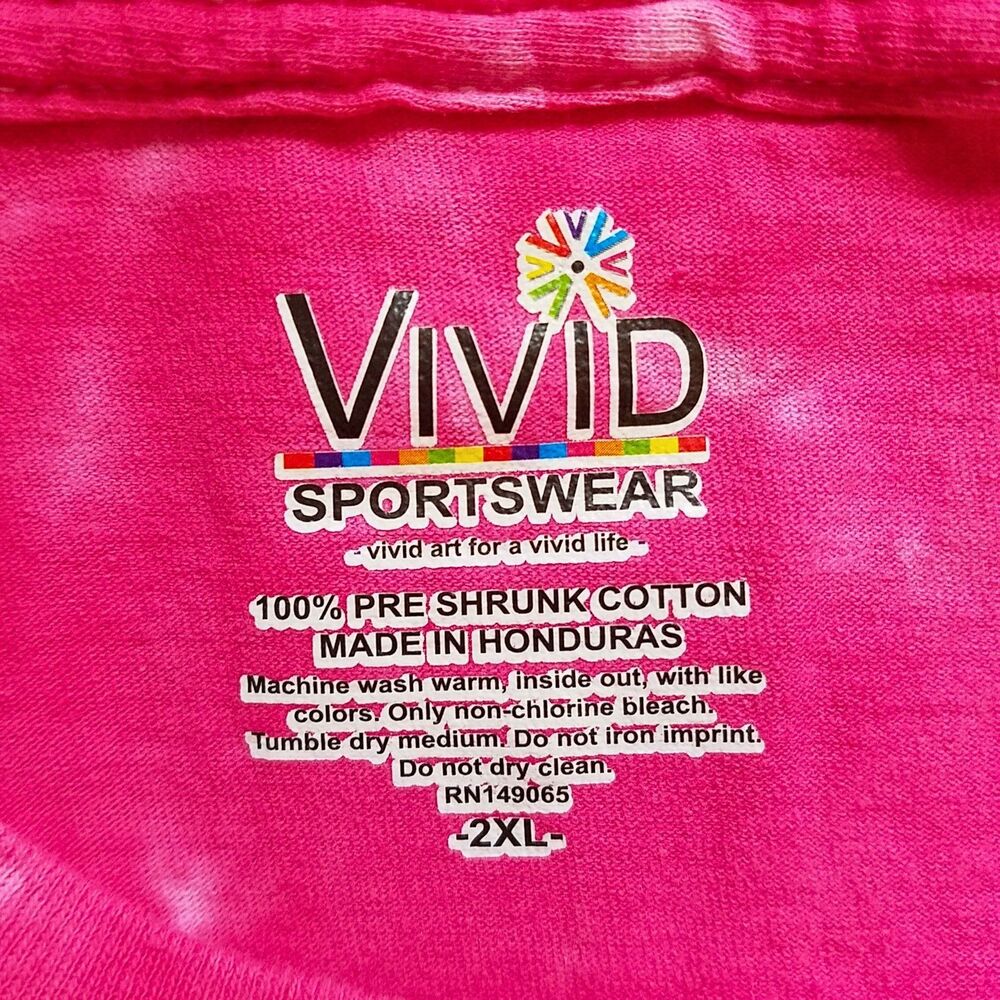 Aruba Tie Dye T-Shirt Women’s 2XL Pink One Happy Island Vivid Sportwear - Picture 3 of 3